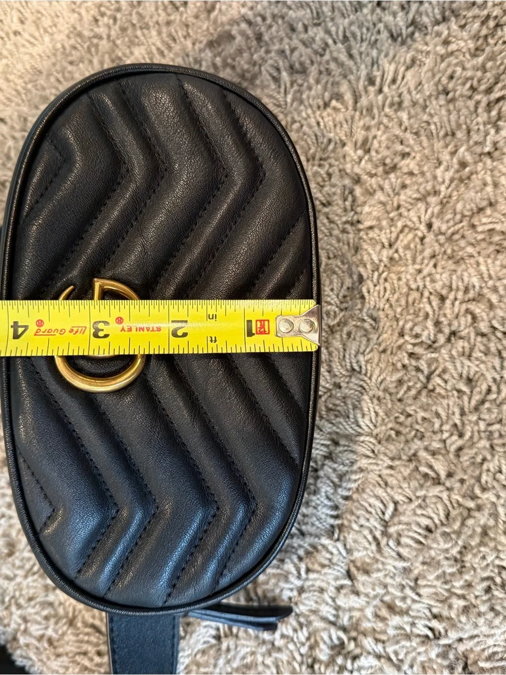Gucci Marmont Black Quilted Leather Belt Bag